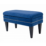 Мягкая банкетка на черных ножках с зоной для хранения Casket Blue варинант исполнения - 2 | Loft Concept в Рязани