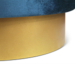 Пуф синий велюр на золотом металлическом основании Golden Belt варинант исполнения - 3 | Loft Concept в Рязани