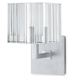 Бра серебряное с фактурным прозрачным абажуром Optical Crystal варинант исполнения - 3 | Loft Concept в Рязани