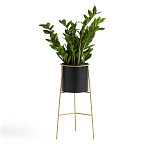 Кашпо из металла и латуни Elegance Elevated Planters черное варинант исполнения - 2 | Loft Concept в Рязани