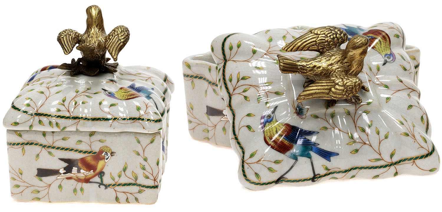 Шкатулка Bronze and Color Birds Box Square Шкатулка Bronze and Color Birds Box Square - Loft-Concept в Рязани