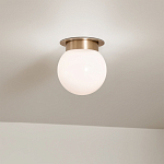 Потолочный светильник с белым матовым шарообразным плафоном Kichler варинант исполнения - 7 | Loft Concept в Рязани