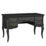 Стол рабочий черный из массива бука с 5-ю ящиками Black Provence варинант исполнения - 1 | Loft Concept в Рязани