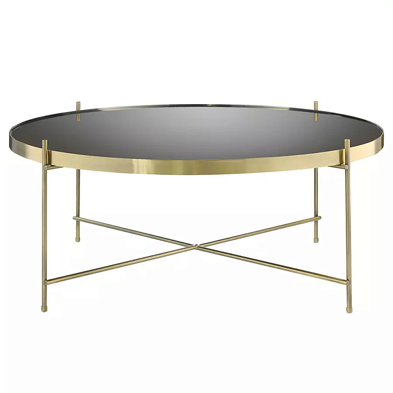 Кофейный столик с круглой зеркальной столешницей Round Mirror Table Коричневый Латунь Кофейный столик с круглой зеркальной столешницей Round Mirror Table Коричневый Латунь в Рязани | Loft Concept