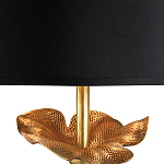 Настольная лампа с цветком на основании и черным абажуром Fluttering Leaf варинант исполнения - 1 | Loft Concept в Рязани