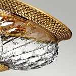 Потолочный светильник цвета латунь с прозрачным рифленым плафоном в форме чаши Hinkley варинант исполнения - 2 | Loft Concept в Рязани