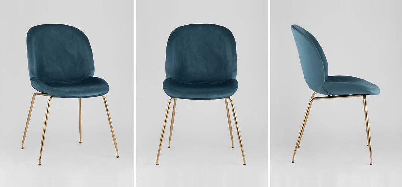 Стул Маренго Синий Велюр Vendramin Chair Стул Маренго Синий Велюр Vendramin Chair - Loft-Concept в Рязани