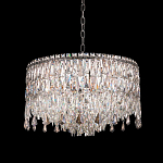 Люстра круглая с хрустальными подвесками на серебряном каркасе Roul Crystal Light варинант исполнения - 2 | Loft Concept в Рязани