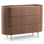 Комод округлой формы с тремя ящиками Walnut and Leather варинант исполнения - 2 | Loft Concept в Рязани