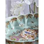 Чаша из голубого фарфора на бронзовых ножках с рисунком цветов и фигурками стрекоз Blue Garden варинант исполнения - 7 | Loft Concept в Рязани