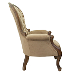 Кресло с мягкой обивкой из светло-коричневого велюра на 4-х деревянных ножках Evelyn Classical Armchair варинант исполнения - 1 | Loft Concept в Рязани