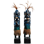 Комплект из 2-х деревянных статуэток Asmat Statuettes Dark Blue варинант исполнения - 1 | Loft Concept в Рязани