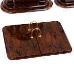 Настольный письменный набор с часами из природного камня обсидиана  Contract Extended варинант исполнения - 2 | Loft Concept в Рязани