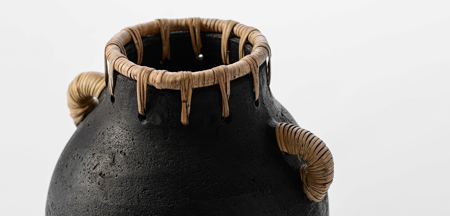 Ваза Vase Ceramic & Rattan Ваза Vase Ceramic & Rattan - Loft-Concept в Рязани