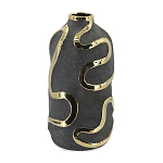 Ваза с золотыми акцентными полосами на черном матовом фоне Accent Tape варинант исполнения - 3 | Loft Concept в Рязани