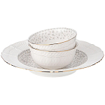 Обеденный сервиз белого цвета из фарфора на 6 персон 23 предмета Floral Charm варинант исполнения - 6 | Loft Concept в Рязани