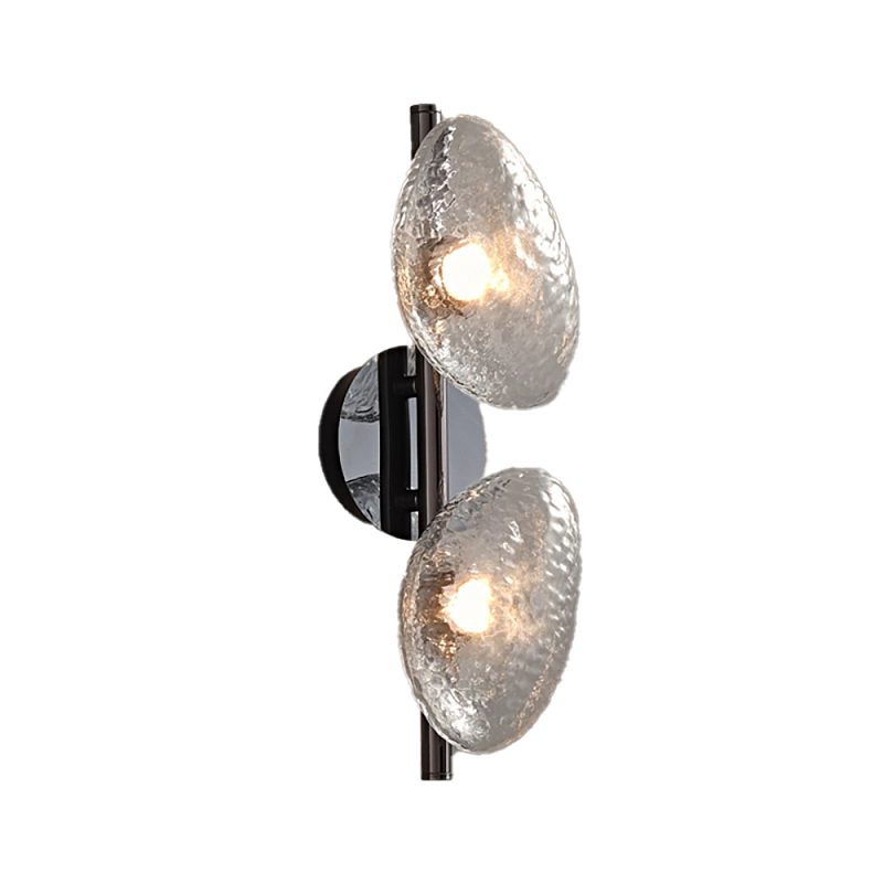 Бра LINDIS FROST LONG WALL 2 лампы Прозрачное стекло Прозрачный (Transparent) Черный в Рязани | Loft Concept 