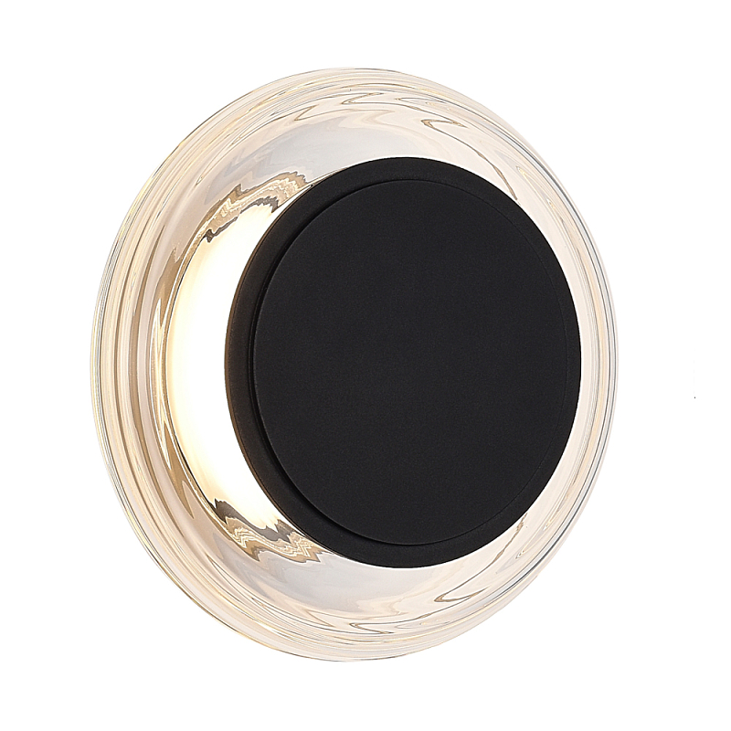 Бра круглое черный/прозрачный Plumpness LED 7 Черный Прозрачное Стекло в Рязани | Loft Concept 