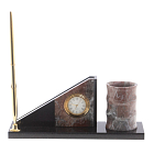 Настольный письменный набор из яшмы с часами Manager Organizer варинант исполнения - 1 | Loft Concept в Рязани