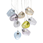 Люстра каскадная с 9-ю разноцветными стеклянными плафонами Kaleido варинант исполнения - 1 | Loft Concept в Рязани