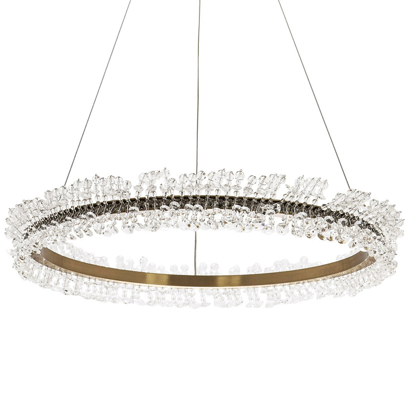 Кольцевая люстра с хрустальным декором Rowan Crystal Ring Horizontal Chandelier Золотой Латунь Прозрачный Кольцевая люстра с хрустальным декором Rowan Crystal Ring Horizontal Chandelier Золотой Латунь Прозрачный в Рязани | Loft Concept