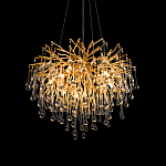 Люстра подвесная с прозрачными стеклянными подвесками в форме капель Диаметр 60 см Droplet Chandelier варинант исполнения - 9 | Loft Concept в Рязани