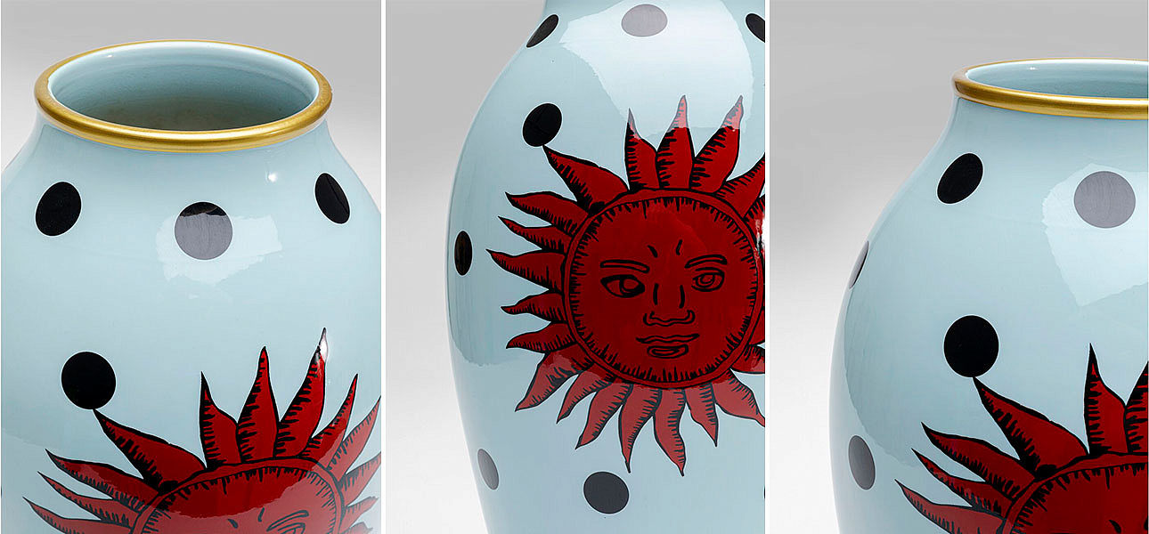 Ваза белая орнамент солнце Red Sun Ваза белая орнамент солнце Red Sun - Loft-Concept в Рязани