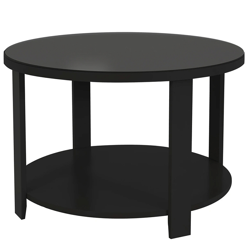 Круглый журнальный стол Jazz Black Черный Прозрачное Стекло в Рязани | Loft Concept 