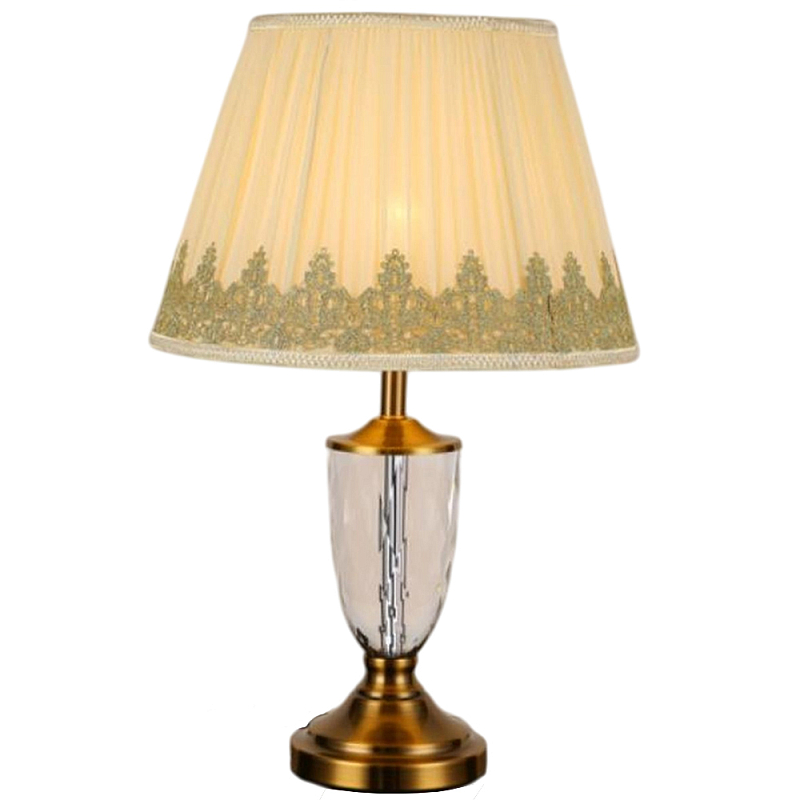 Настольная лампа с бронзовым основанием и бежевым тканевым абажуром Endorphy Бронза Бежевый в Рязани | Loft Concept 