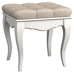 Пуф из массива бука с бежевой обивкой из велюра White Provence варинант исполнения - 1 | Loft Concept в Рязани