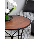 Столик приставной с круглой столешницей на металлическом черном основании Scenical Table варинант исполнения - 3 | Loft Concept в Рязани