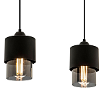 Подвесной светильник с 2-мя плафонами из дымчатого стекла Volta Flos Duo Hanging Lamp варинант исполнения - 2 | Loft Concept в Рязани