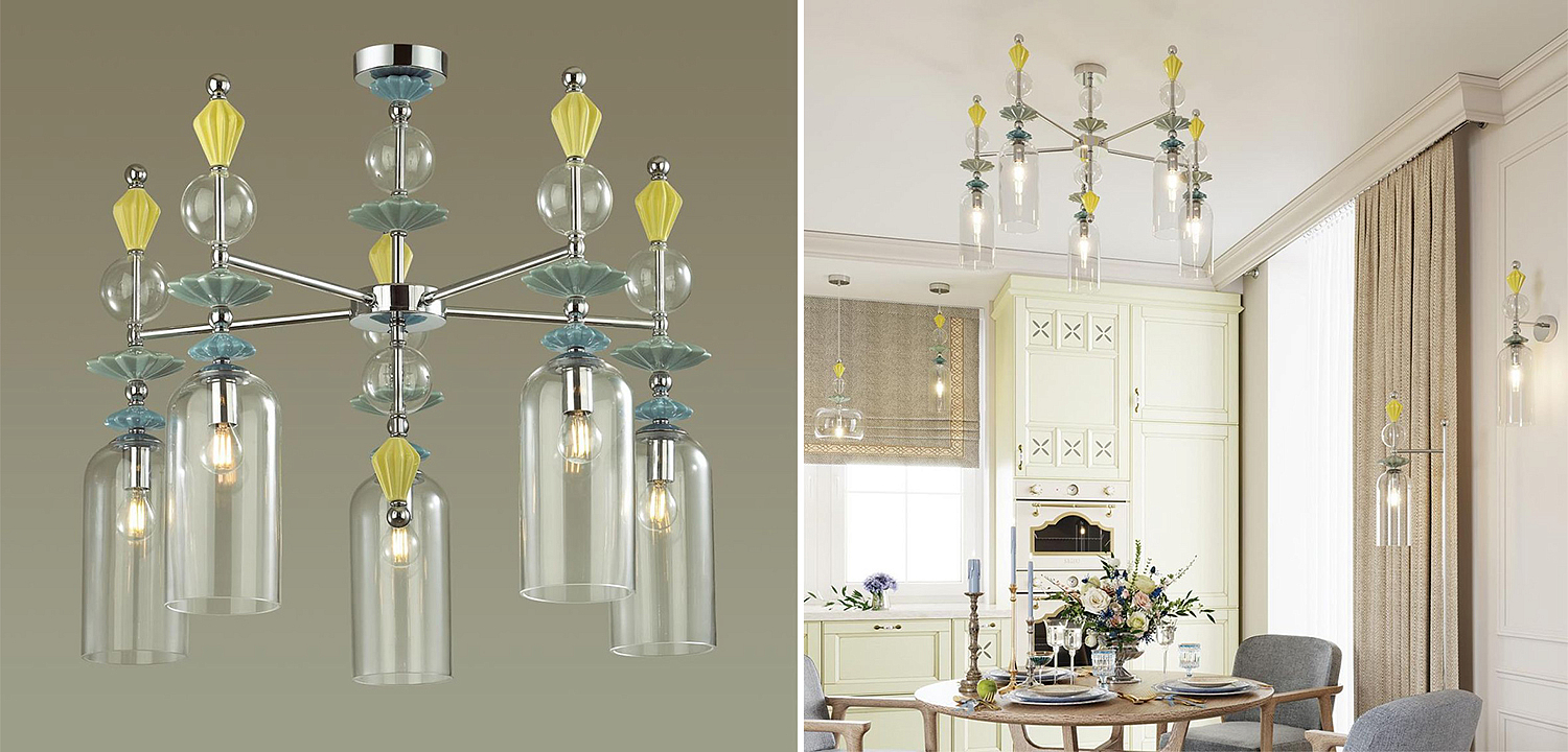 Люстра Iris Glass Chandelier candy 5 chrome Люстра Iris Glass Chandelier candy 5 chrome - Loft-Concept в Рязани