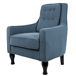 Кресло с мягкой обивкой из льна на 4-х ножках из массива березы Scarlett Armchair blue варинант исполнения - 2 | Loft Concept в Рязани