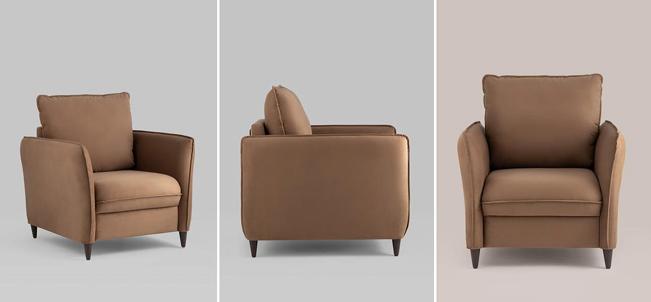 Кресло Bente Mini велюр цвет капучино Кресло Bente Mini велюр цвет капучино - Loft-Concept в Рязани