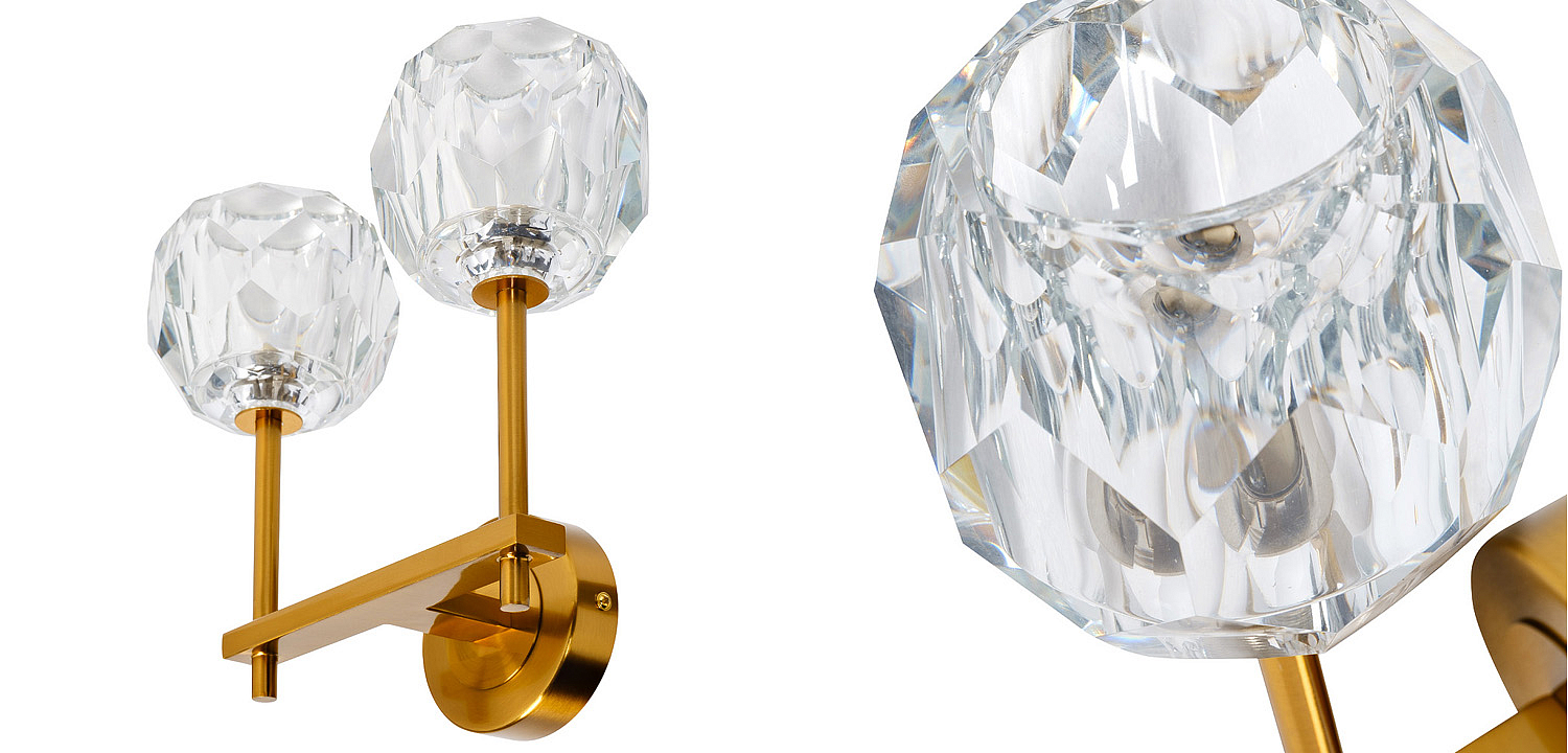 Бра RH Boule de Cristal Double Wall Lamp Gold Бра RH Boule de Cristal Double Wall Lamp Gold - Loft-Concept в Рязани