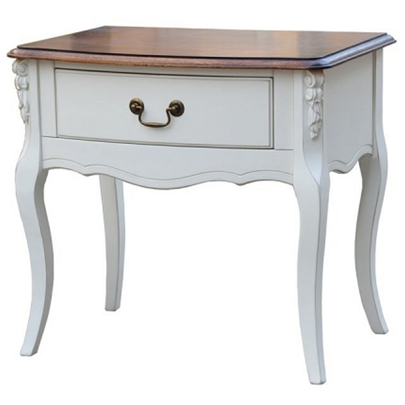 Прикроватная тумба в стиле прованс с ящиком Borde Montmartre Provence Bedside Table Белый Орех Прикроватная тумба в стиле прованс с ящиком Borde Montmartre Provence Bedside Table Белый Орех в Рязани | Loft Concept