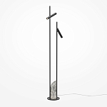 Напольный торшер светодионый черный Lumen Duo варинант исполнения - 1 | Loft Concept в Рязани