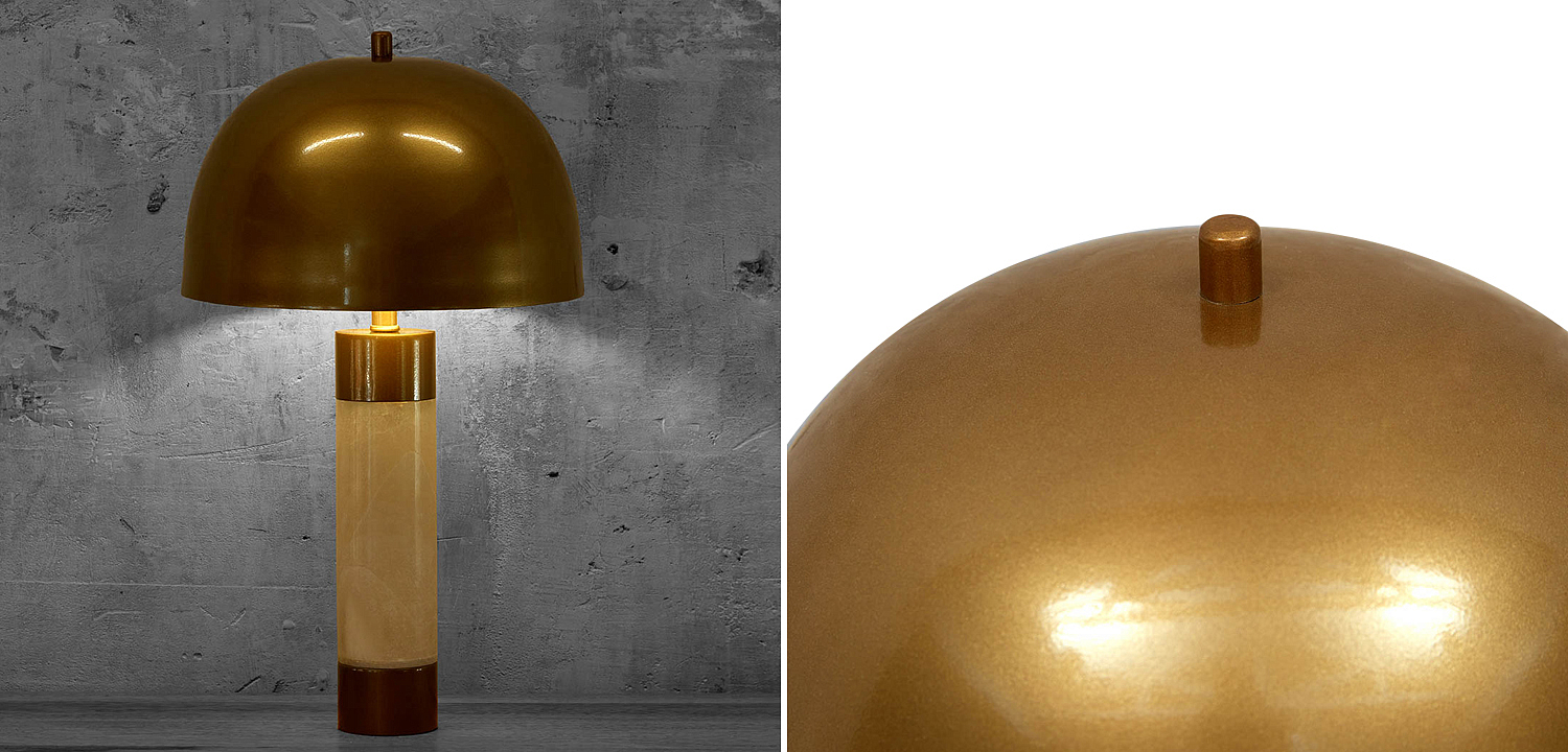 Настольная лампа с металлическим абажуром Gabriela Brass Table Lamp Настольная лампа с металлическим абажуром Gabriela Brass Table Lamp - Loft-Concept в Рязани
