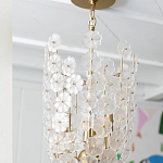 Подвесной светильник декорированный цветами из стекла Lightness of Flowers варинант исполнения - 6 | Loft Concept в Рязани