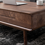 Кофейный стол из массива дерева с выдвижными ящиками Coffee Walnut Table варинант исполнения - 6 | Loft Concept в Рязани