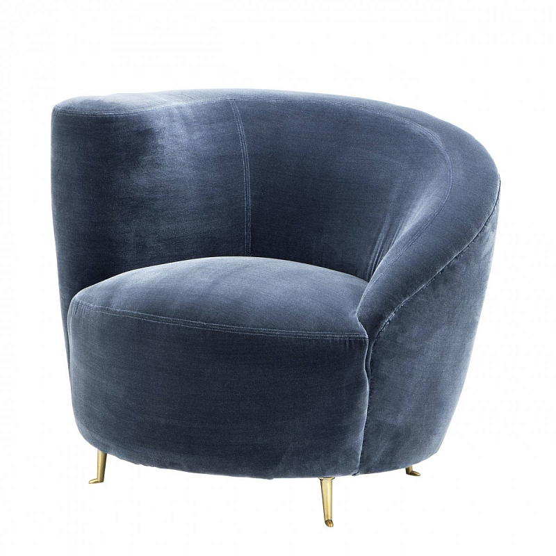 Кресло Eichholtz Chair Khan Синий Латунь Кресло Eichholtz Chair Khan Синий Латунь в Рязани | Loft Concept