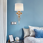 Бра с цветочным основанием и тканевым абажуром Tugella Flower Lamp варинант исполнения - 4 | Loft Concept в Рязани