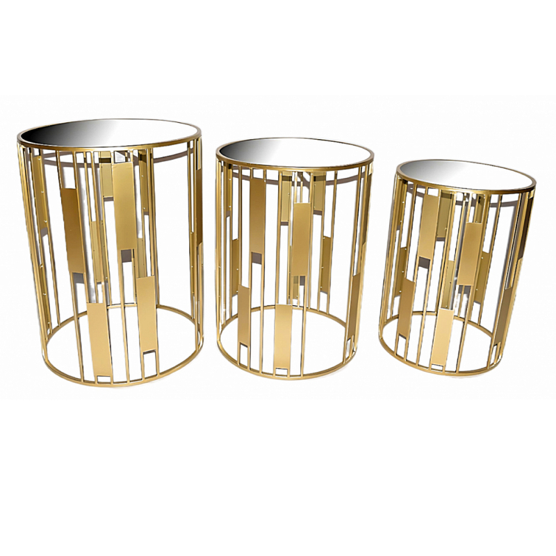 Набор из 3-х столов из металла Brass Symphony Золотой Набор из 3-х столов из металла Brass Symphony Золотой в Рязани | Loft Concept