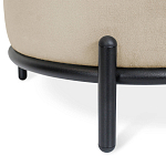 Банкетка круглая бежевый велюр на 4-х металлических ножках черного цвета SANJAY варинант исполнения - 2 | Loft Concept в Рязани