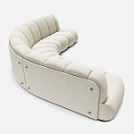 Диван Limoges полукруглой формы с обивкой букле молочного цвета варинант исполнения - 1 | Loft Concept в Рязани