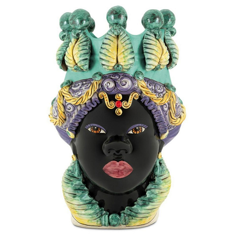 Ваза Vase Moro Lady Big Traditional Черный Зеленый Фиолетовый Ваза Vase Moro Lady Big Traditional Черный Зеленый Фиолетовый в Рязани | Loft Concept