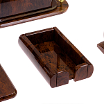 Настольный письменный набор с часами из природного камня обсидиана  Contract Extended варинант исполнения - 5 | Loft Concept в Рязани