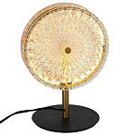 Настольная лампа с плафоном из рельефного стекла Peony Glass Bronze  варинант исполнения - 2 | Loft Concept в Рязани