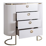 Комод белый овальный с мраморной столешницей Thoroughbass варинант исполнения - 2 | Loft Concept в Рязани